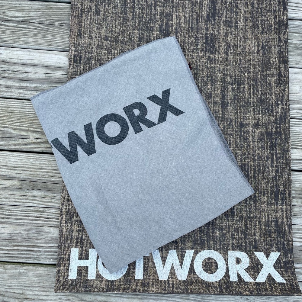 Hotworx mat and yoga towel.